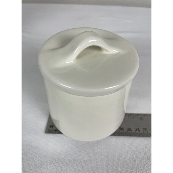 Pottery Barn Studio Barbara Eigen Stoneware Lidded Crock Sugar Bowl Cream - Picture 7 of 7